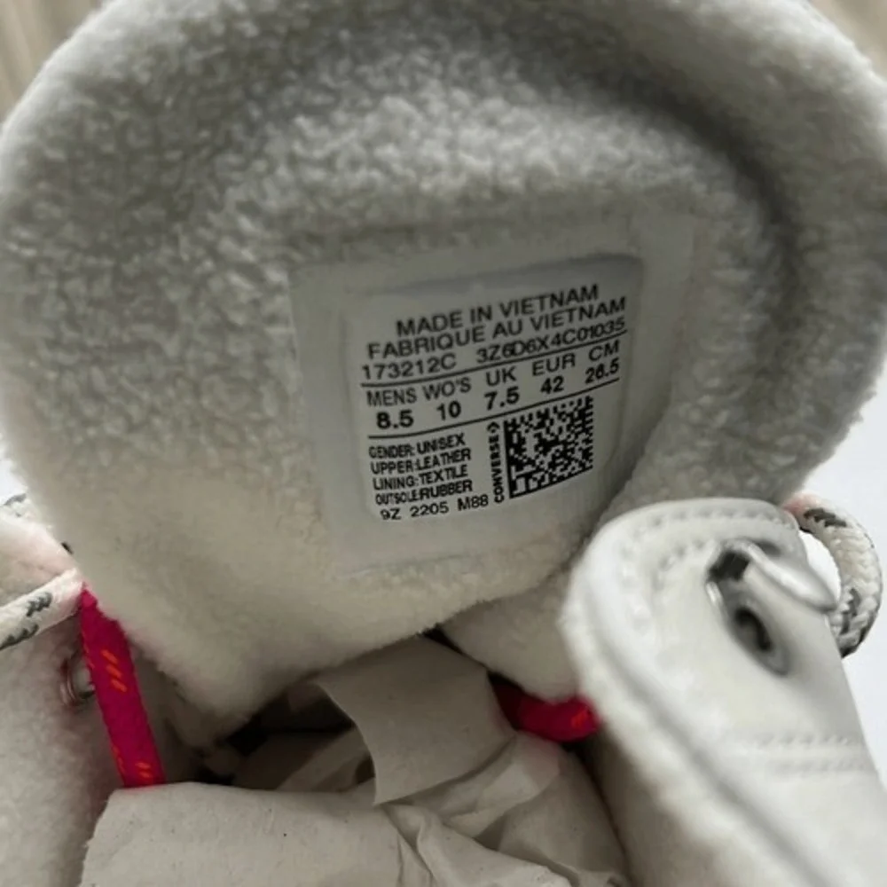 Converse Chuck Taylor Crafted Boot Hi Egret/Ivory/Pink 173212C M 8.5 | W 10- NWB - Picture 2 of 13